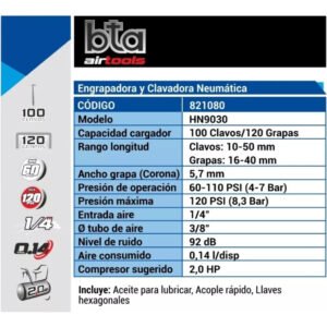 Engrapadora Clavadora Neumática 5,7mm 2 En 1 - Image 2