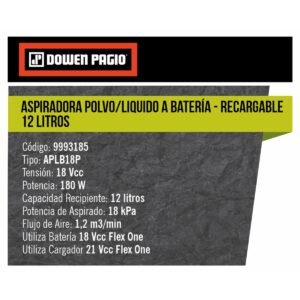 Aspiradora a Bateria 12L 18V Flex One S/Bat - Image 2