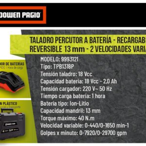 Taladro Perc. 13Mm 18V Flex One - Imagen 8